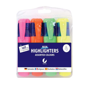 6-NEON HIGHLIGHTERS ASSORTED COLOURS
