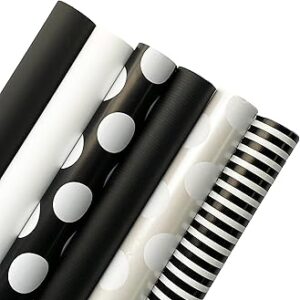 BLACK GREY WHITE GIFT WRAP